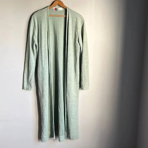 FREE PEOPLE Beach Bicoastal Seaglass Green Comfy Cardigan Duster - Picture 2 of 12
